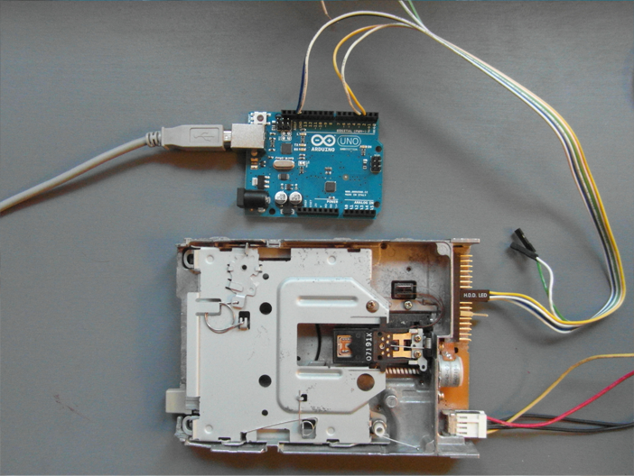 Photo du câblage floppy vers Arduino
