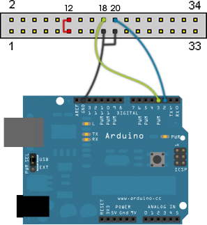 Cablage du FDD à l'Arduino