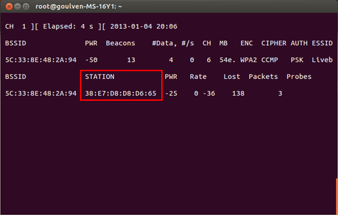 Ecoute des réseaux wifi encryptés en WPA