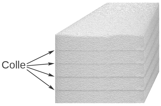 Bloc de polystyrène assemblé